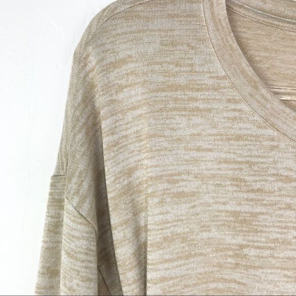 Lucky Brand Beige Burnout Long Sleeve Top Small - Picture 2 of 9